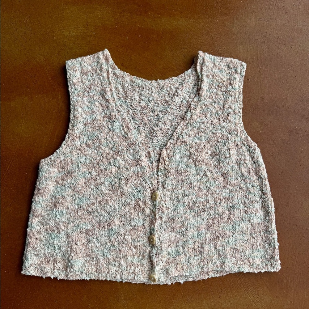 Hand crochet vintage multi colored vest​